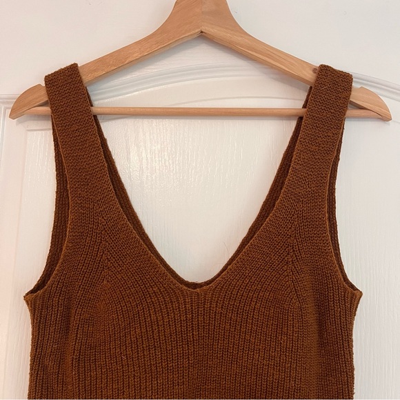 Madewell Dark Orange/Brown Cropped Sweater Tank - Picture 2 of 5